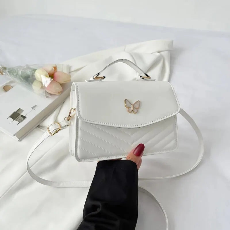 Butterfly Fashionable Portable Small Square Bag, Single Shoulder Crossbody Bag