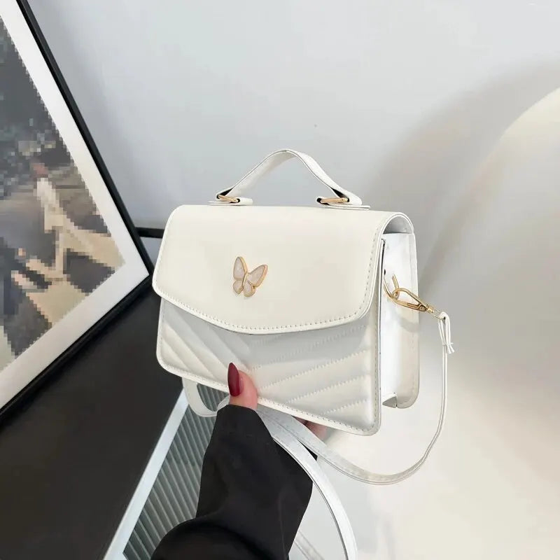 Butterfly Fashionable Portable Small Square Bag, Single Shoulder Crossbody Bag